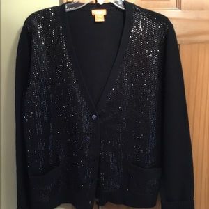 Fun and shiny black cardigan